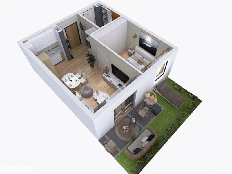 Mieszkanie 43,74m2, parter z ogródkiem, ul. Miła