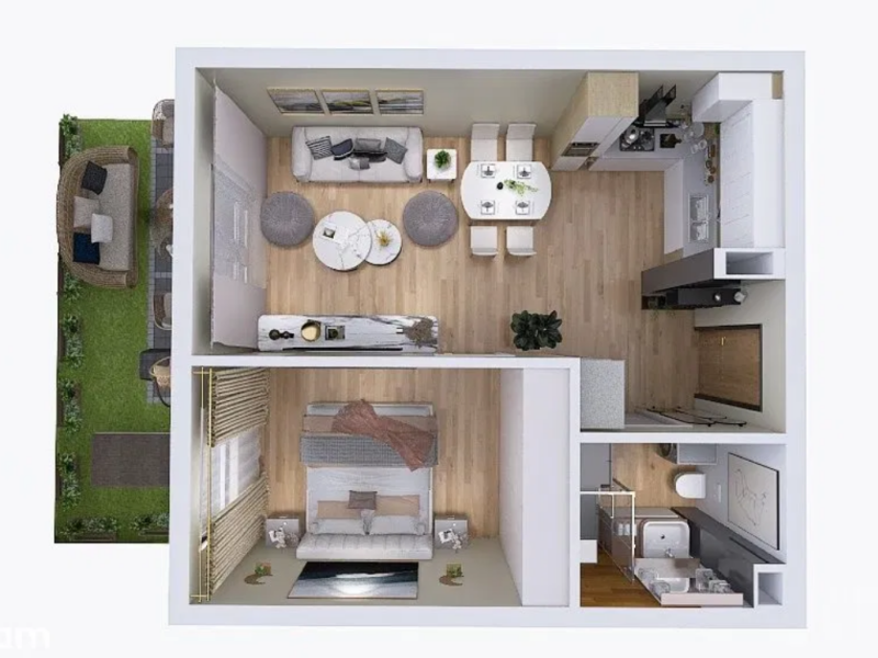 Mieszkanie 43,74m2, parter z ogródkiem, ul. Miła